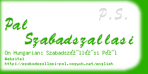 pal szabadszallasi business card